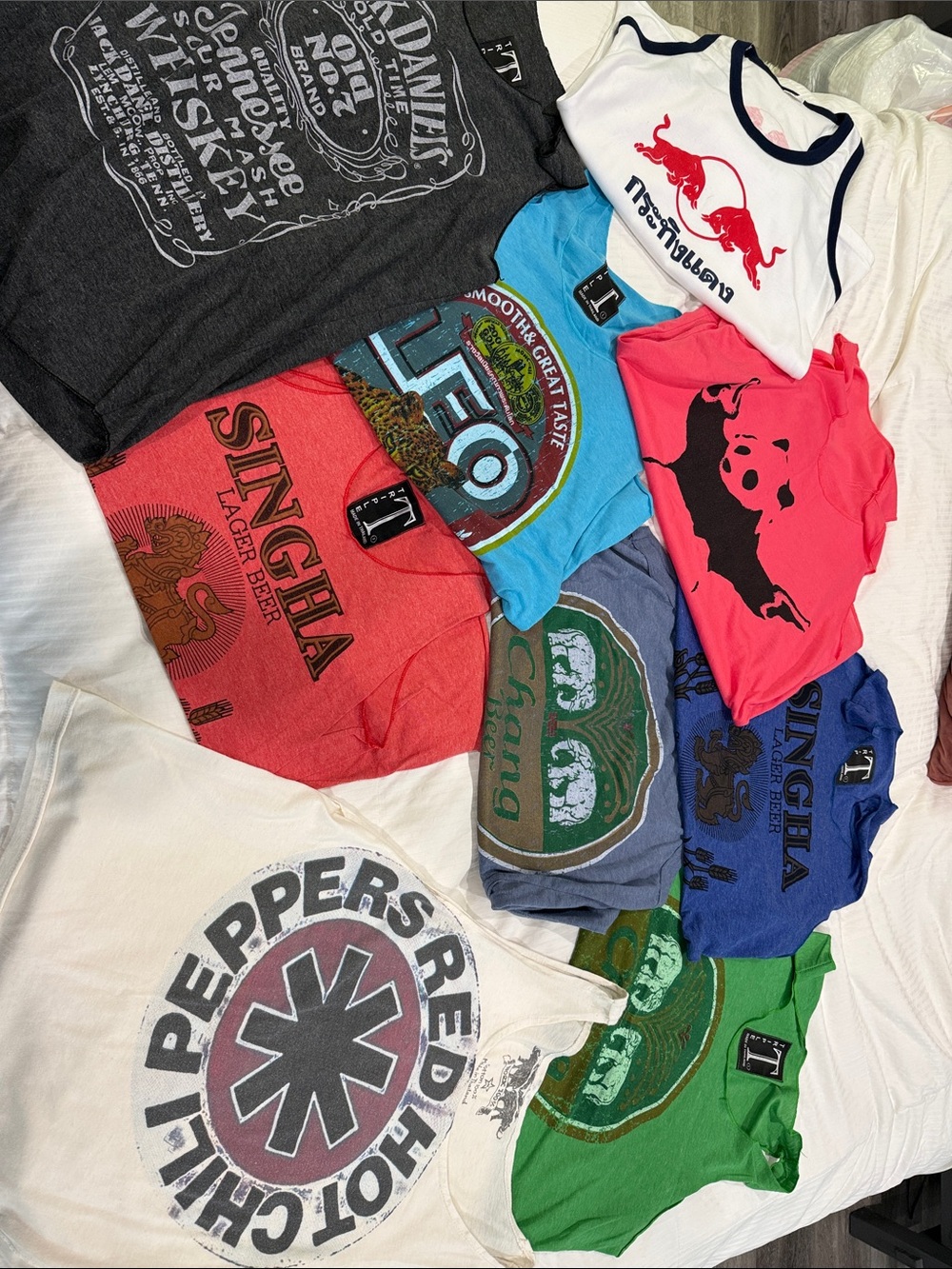 Mixed Kids Graphic Tank & Tee Pack - Red, Blue, White, Pink, Green, Gray